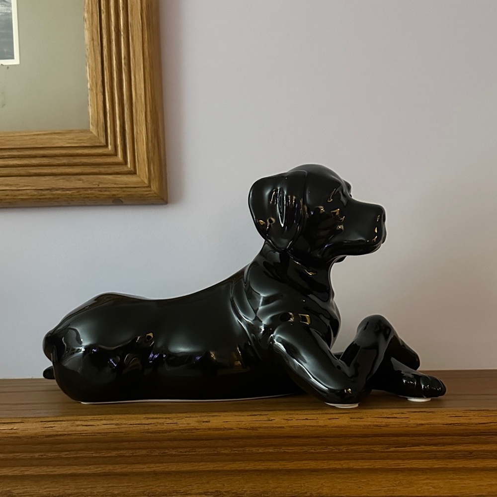 Black Labrador Ceramic Statue